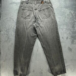 Vintage Guess Pascal Jeans Mens 38x32 Black Gray Loose Fit Tapered Leg Made USA